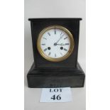 A Victorian marble cased striking mantel clock, the movement striking on a bell,