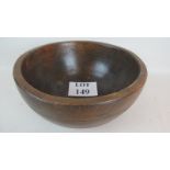 A 19th century country-made turned fruit-wood fruit/dairy bowl,