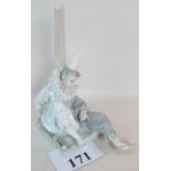 A Lladro porcelain model of a clown, incised mark,