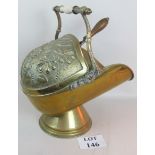 A good Victorian brass coal scuttle,