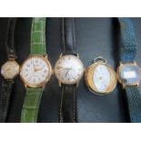 A ladies 9ct gold wristwatch,
