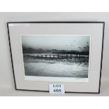 Linda McCartney (1942-1998) - 'Beach landscape', signed black and white photographic print,