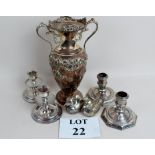 Silver plate - to include an Art Nouveau vase,