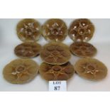 A set of ten French Majolica oyster dishes,