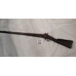 A 19th century percussion rifle (wall piece) (no certificate required) est: £50-£80
