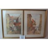 E Nevil (late 19th/early 20th century) - 'Whitby', pair, watercolours, signed, titled,