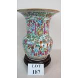 A fine quality Chinese Canton 'Famille rose' porcelain vase, all-over hand-painted decoration,