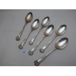 A set of six King's pattern silver serving spoons 20oz approx London 1967 (matching previous lot)