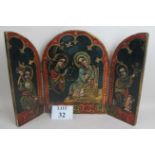 A 20th century hand painted Russian Triptych est: £40-£70 (N3)