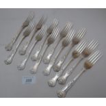 A set of twelve King's pattern silver dessert fork, 24oz approx,