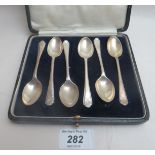 A set of six silver 'Golf' teaspoons Sheffield 1933 boxed est: £40-£60