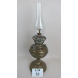 A late 19th/early 20th century brass oil lamp manufactured in Germany for S.P.