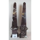 A pair of superb marble obelisk's,