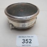 A silver and tortoiseshell trinket box with Fleur des lis legs hallmarks worn est: £80-£100