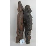 Two antique carved wooden sections,