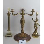 An ornate and large period-style gilt-metal candelabra in the Rococo taste (20th century),