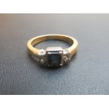 An 18ct gold sapphire and diamond ring (size L) est: £150-£180