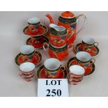 A Japanese export 21 piece tea set decorated in the Satsuma pallete,