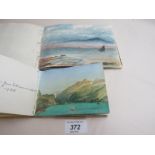 Two artist's sketch books containing thirty-three original watercolours est: £15-£25