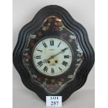 A 19th century French wall clock, enamelled dial inscribed 'Brebion Desvres',