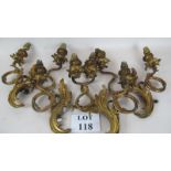 Set of 4 decorative foliate design brass wall lights est: £40-£80 (BU)