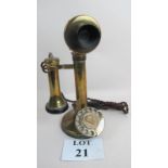 Early 20th century-style brass candlestick telephone est: £20-£40 (B24)