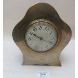 A silver fronted mantel clock Birmingham 1903 est: £200-£300