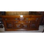 A large Victorian carved walnut Art Nouveau sideboard in need of some attention est: £25-£45