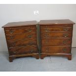 A pair of 20th century mahogany bedside chests,