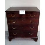 A 19th century mahogany chest of small proportions,