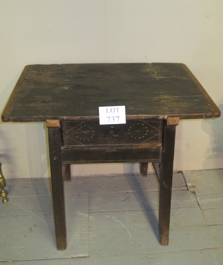 A part 19th century rustic oak converted side table est: £40-£60