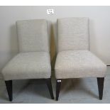 A pair of contemporary grey upholstered with purple piping and tapered legs est: £40-£60