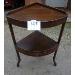 A 19th century mahogany two tier demi side table with a single drawer est: £20-£40
