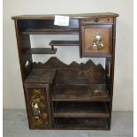 A 19th century Japanese shelf unit with shibayama panelled cupboard over open shelves (a/f) est: