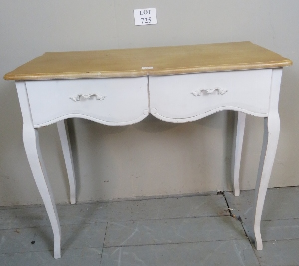 A 20th century French design white painted two drawer hall table est: £40-£60