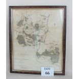 A framed and glazed 18c map of 'Hundred