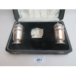 A silver boxed salt & pepper (mustard mi