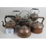 Six late 19th/early 20th century copper