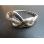 A heavy 18ct white gold bracelet encrust