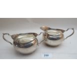 A silver cream and sugar bowl Sheffield