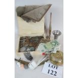 Coins, banknotes, clay pipes, thimbles a