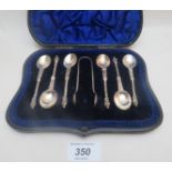 A set of six silver apostle teaspoons Lo