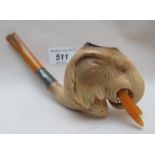 A superb elephant head meerschaum pipe e