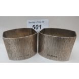 A pair of silver hallmarked napkin rings