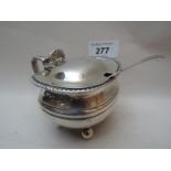 A Georgian silver mustard pot with lid a