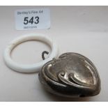 A plated heart shaped rattle est: £40-£6