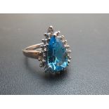 Topaz pear cut cocktail ring, 18 x 13 mm