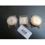 Three gentleman's watches (no straps) es