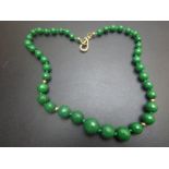 Faceted emerald gemstone necklace, 22" g