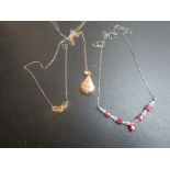 A ruby necklace, a citrine set necklace